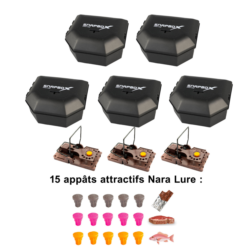 Pack comprenant 5 pièges à souris gorilla trap - snaptrap