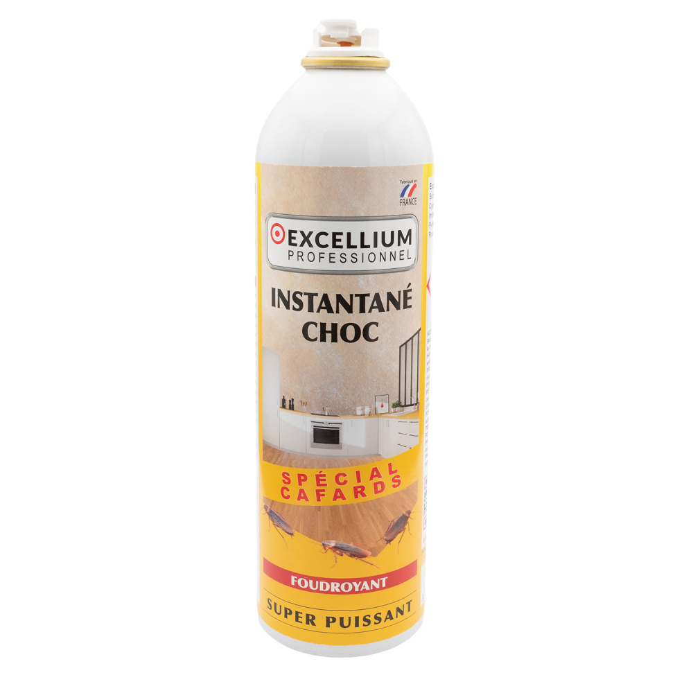 Aérosol fumigène Excellium foudroyant instantané choc spécial cafards 500ml