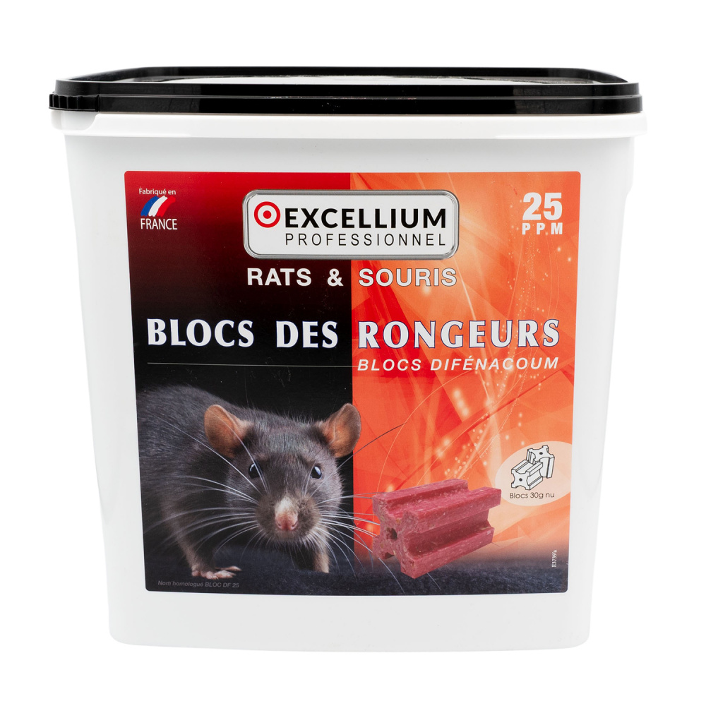 Bloc des rongeurs Excellium anti-rats et souris professionnel