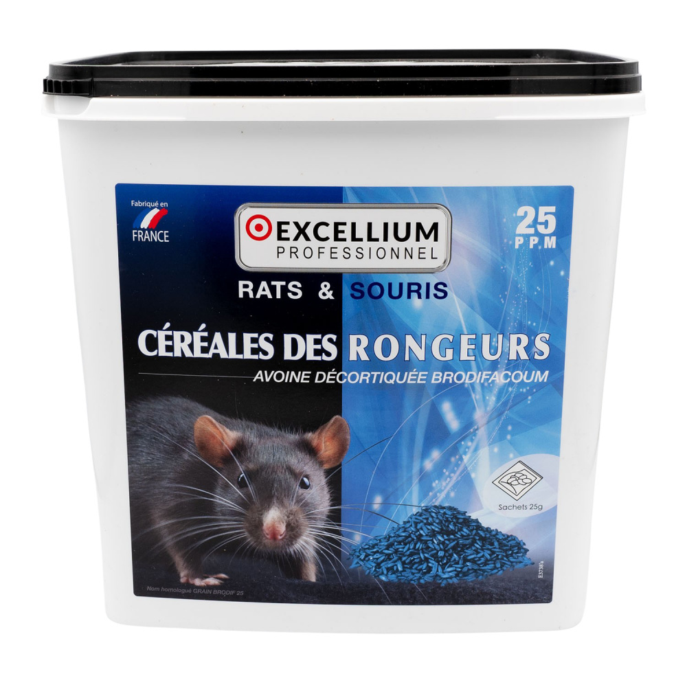 Anti-rats, souris et mulot céréales 5 x 25gr