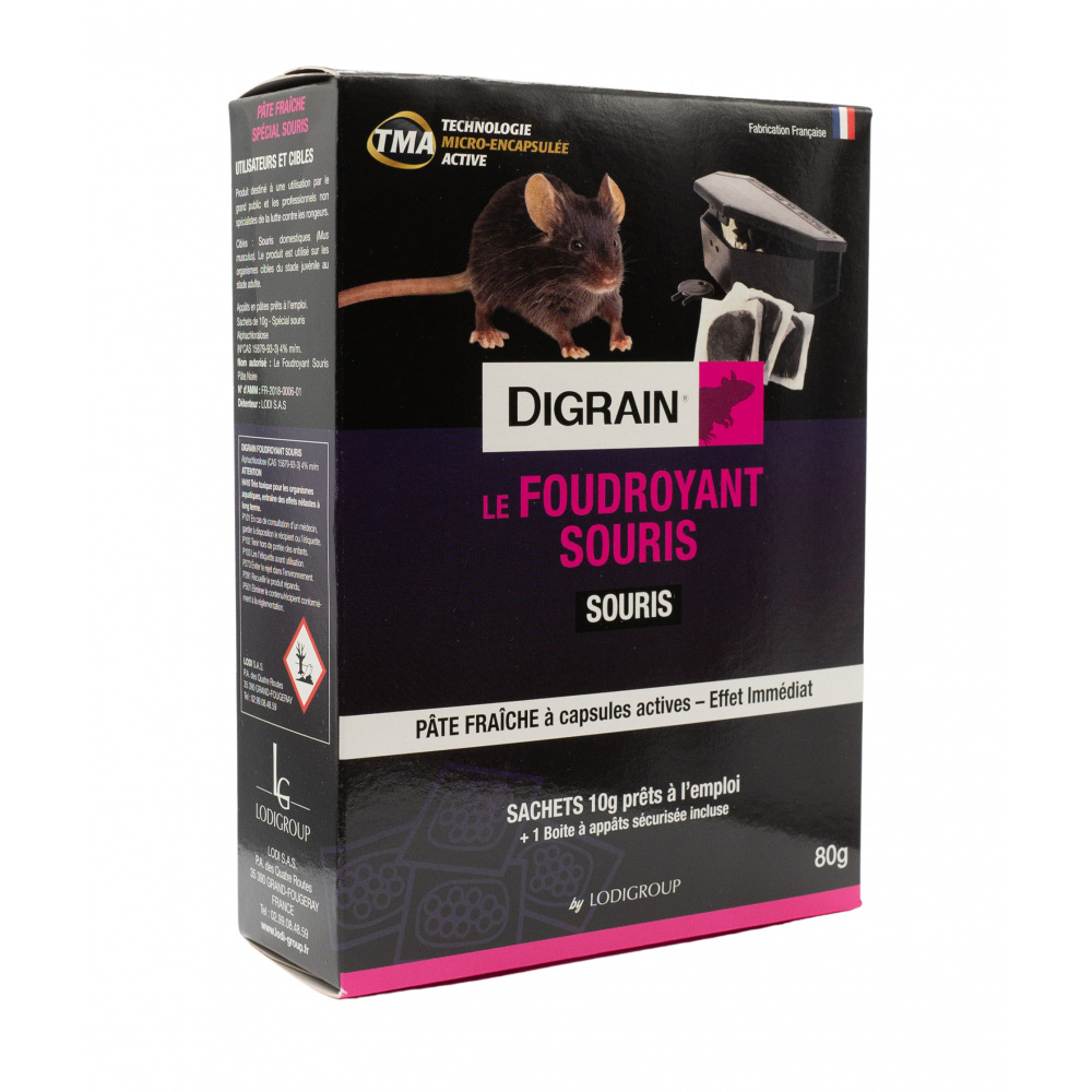 Foudroyant souris Digrain pâte fraîche à capsules actives