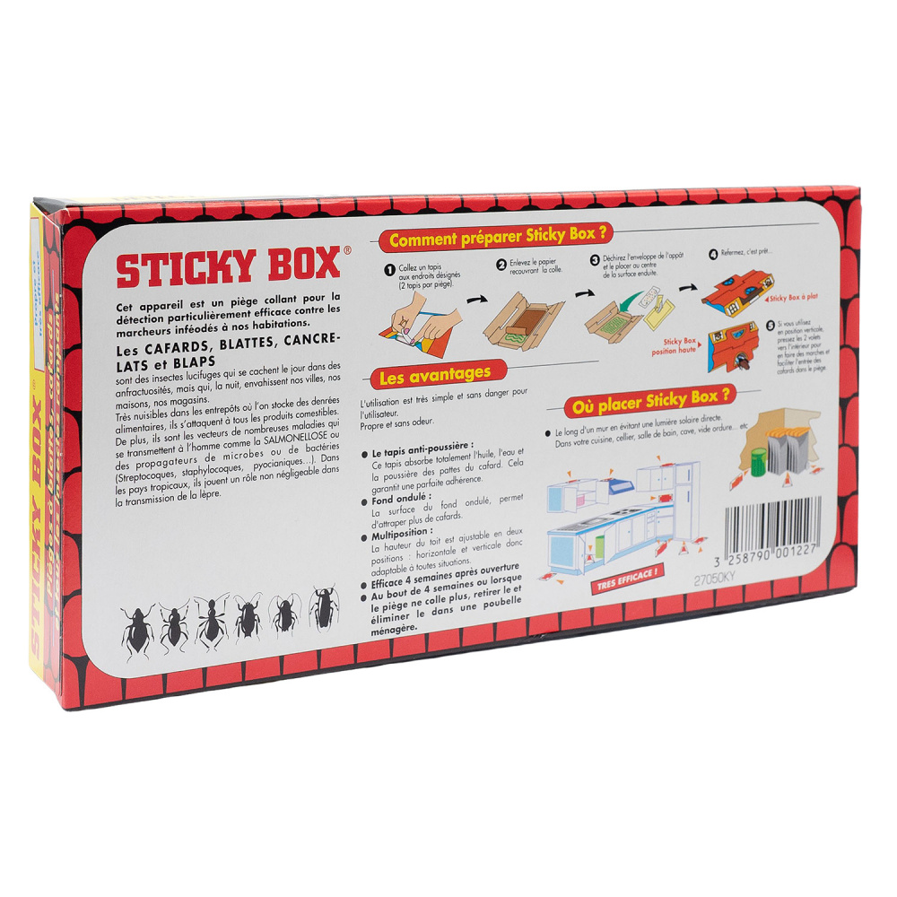 5 pièges anti-cafards STICKY BOX