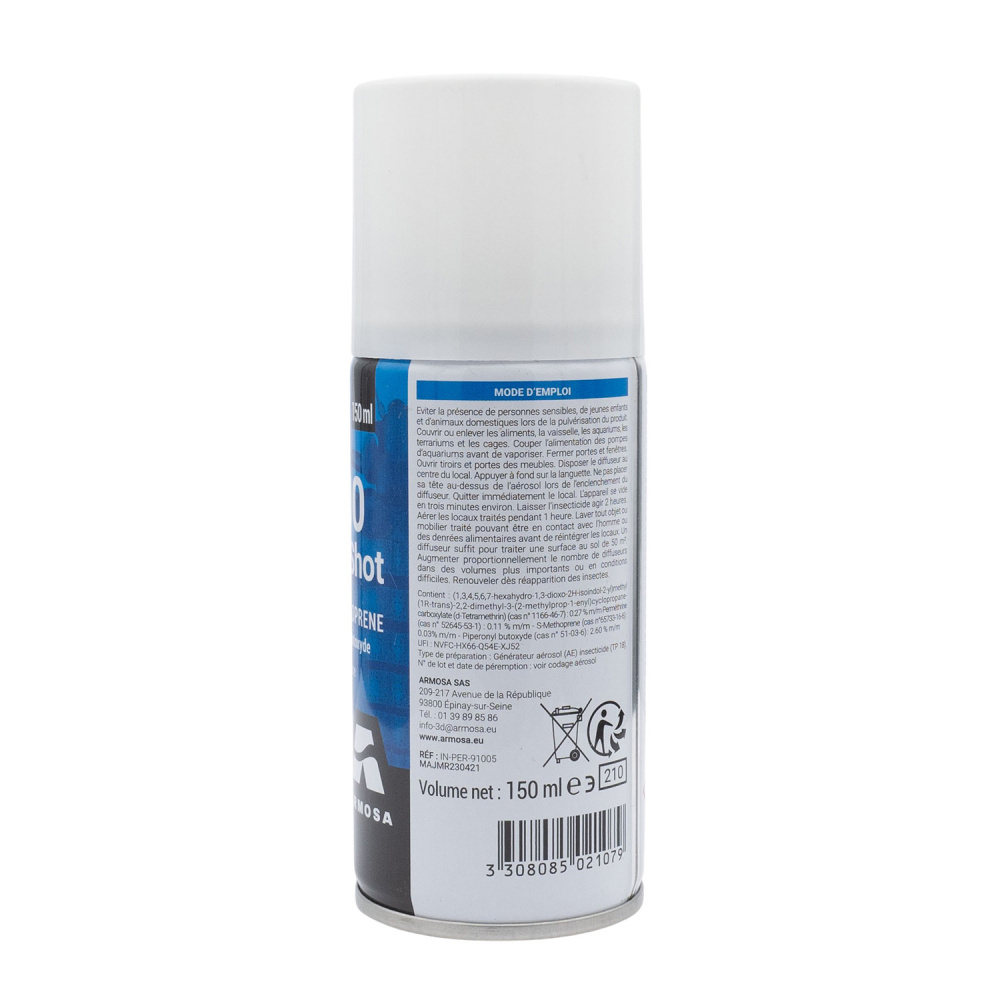 Aérosol Excellium one shot fumigène contre les punaises de lit 500 ml