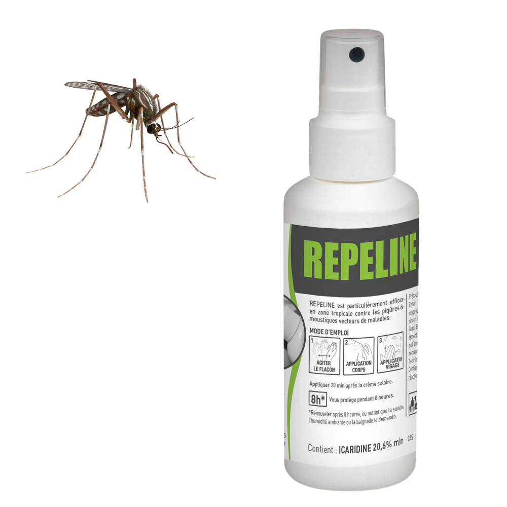 Répulsif cutané anti-moustiques zone tropicale professionnel Repeline