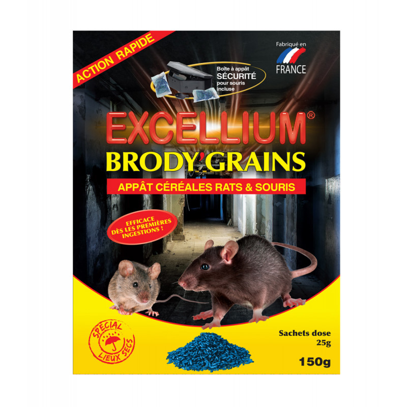 Brody'Grains appât céréales rats & souris Excellium