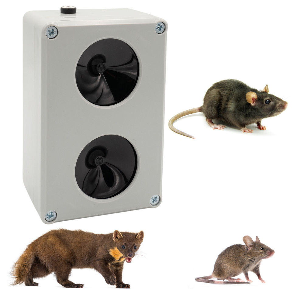 Triple répulsif à ultrasons puissant pour les animaux, y compris les  martres, les renards, les rats, les souris et autres rongeurs Zielonalapka