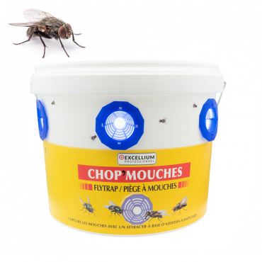 Chop'mouches piège anti-mouches professionnel Excellium seau grande capacité