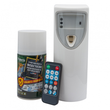 Pack diffuseur automatique au Pyrèthre Végétal + 1 Recharge – Protection continue contre les insectes volants