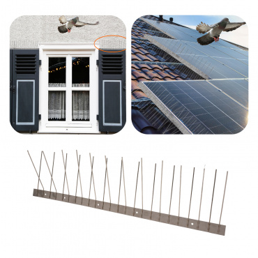 Pics anti pigeons - anti oiseaux protection volets et panneaux solaires - 20 mètres