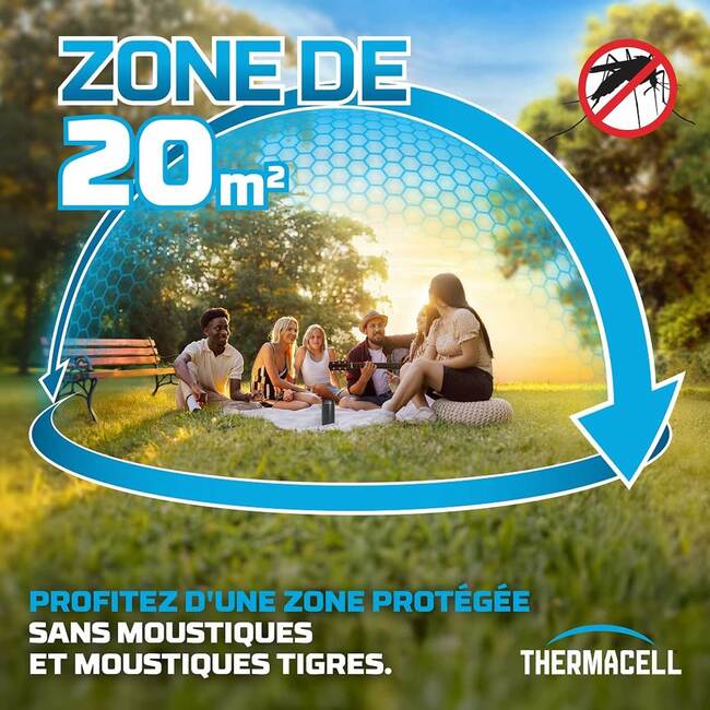 Diffuseur bouclier anti-moustiques pour extérieur sans fil, recharge incluse pour 12 heures