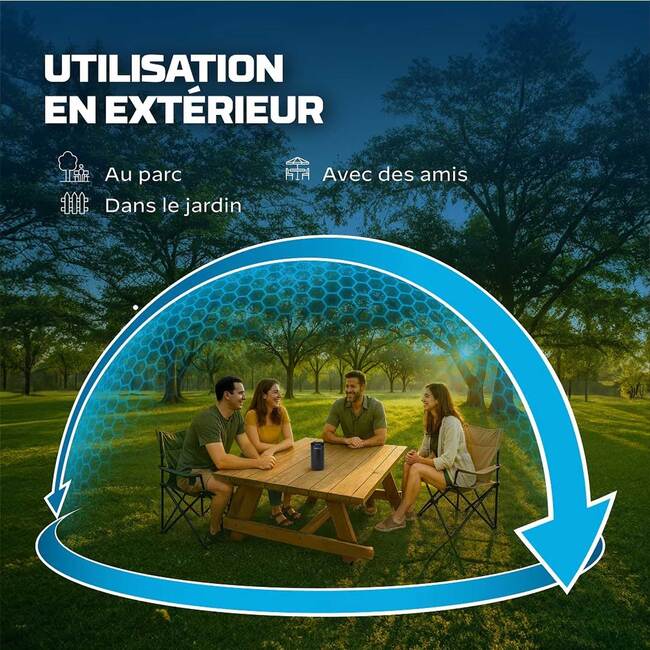 Diffuseur bouclier anti-moustiques pour extérieur sans fil, recharge incluse pour 12 heures