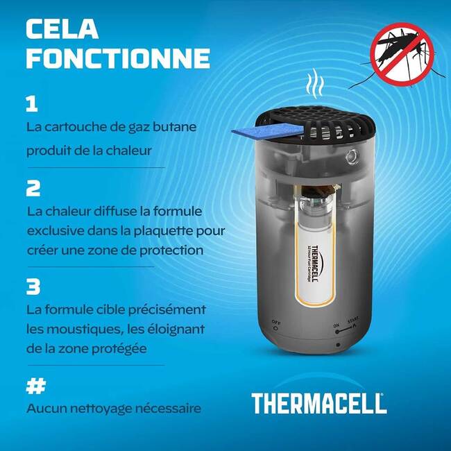 Diffuseur bouclier anti-moustiques pour extérieur sans fil, recharge incluse pour 12 heures