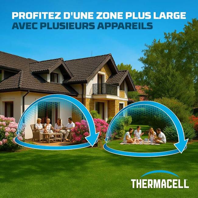Diffuseur bouclier anti-moustiques pour extérieur sans fil, recharge incluse pour 12 heures