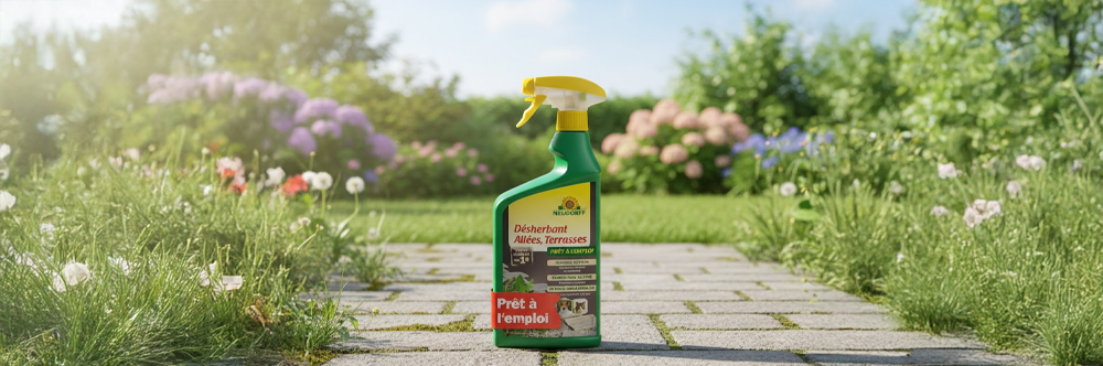 Désherbant Neudorff Allées & Terrasses Prêt à l’Emploi - Pulvérisateur 1 L - Anti-Mauvaises Herbes & Mousses - Action Rapide