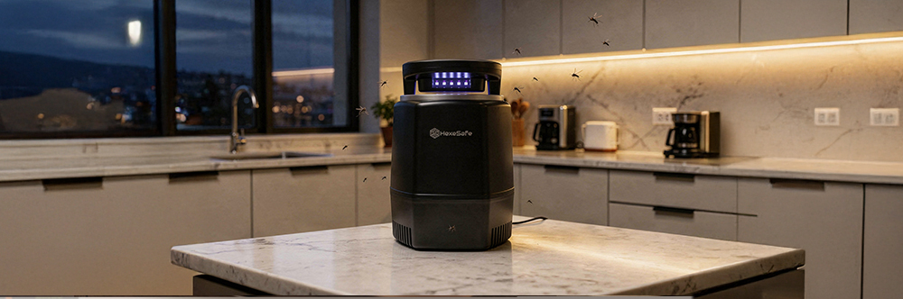 Piège à moustiques intérieur HexaSafe avec attractif 3 mois – Silencieux sans insecticide