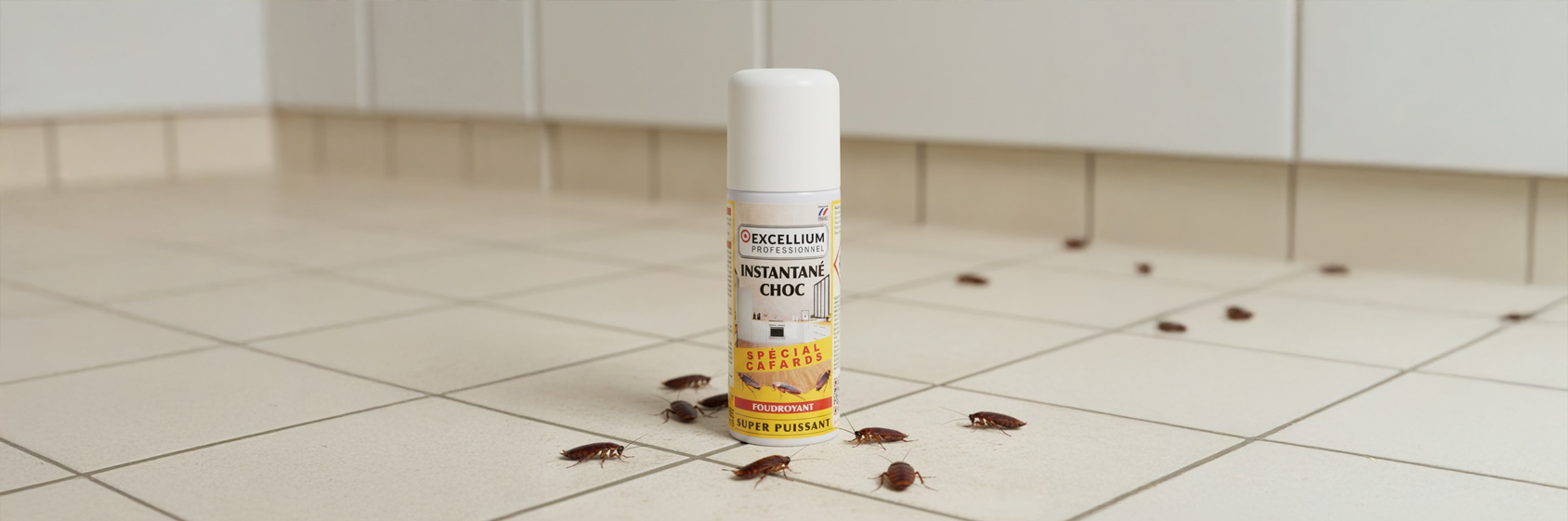 Aérosol Fumigène Anti-cafards Excellium - Action Choc Instantanée - 150 Ml - Protège Jusqu'à 3 Semaines