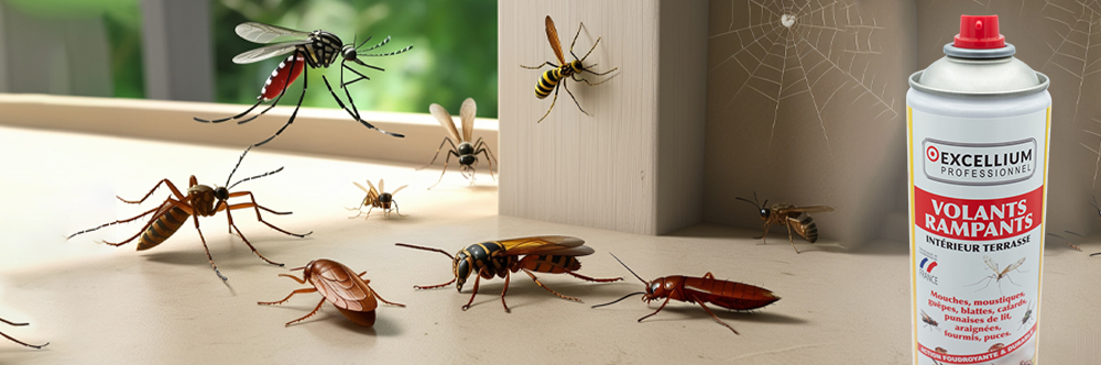 EXCELLIUM Professionnel – Aérosol Insecticide Volants & Rampants